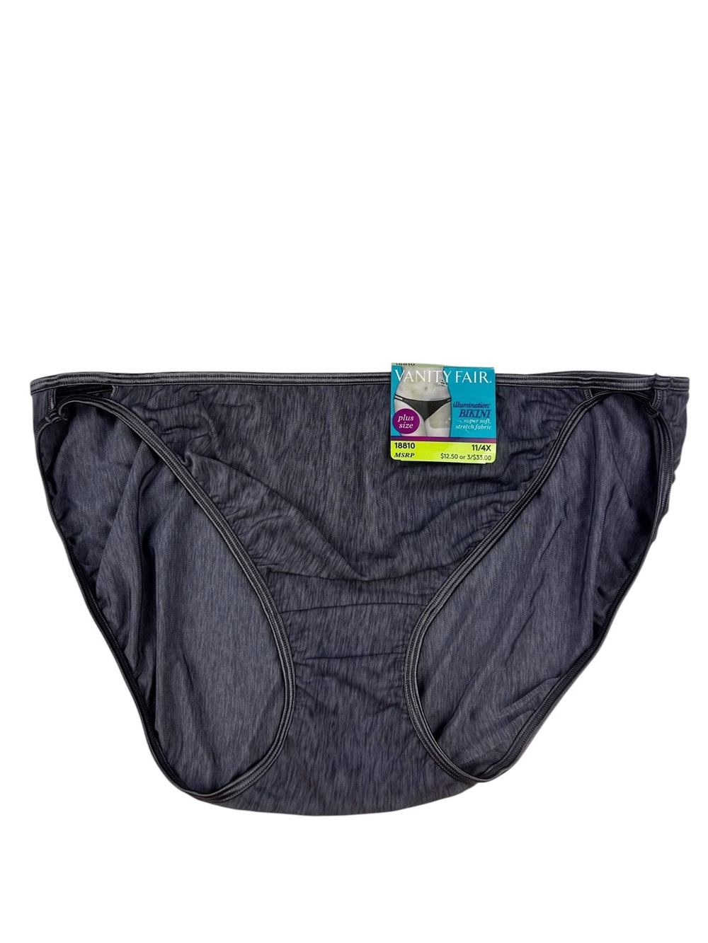 Vanity Fair Illumination Bikini Panty Gray Size 11/4X